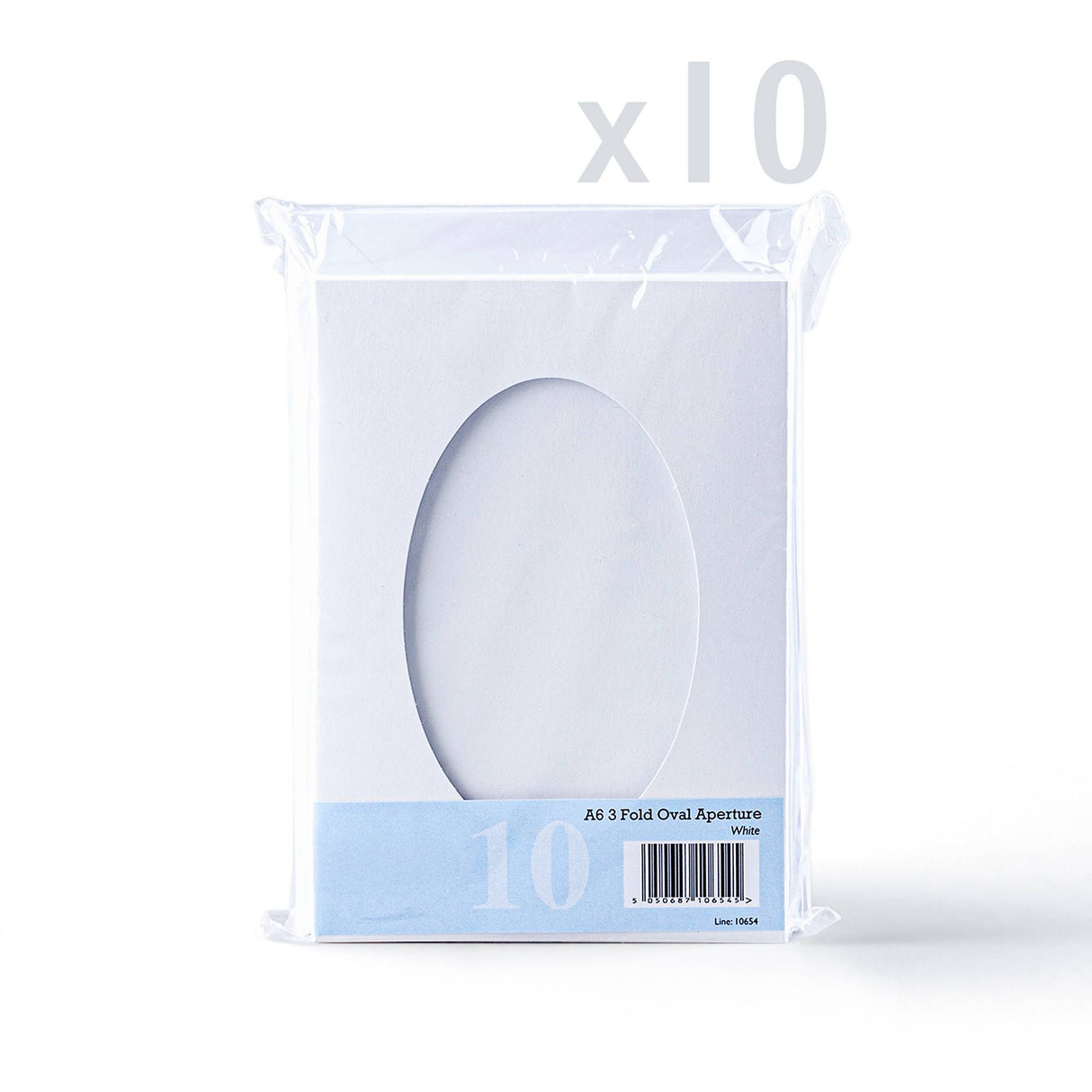 White Tri-Fold Oval Aperture Cards Pack