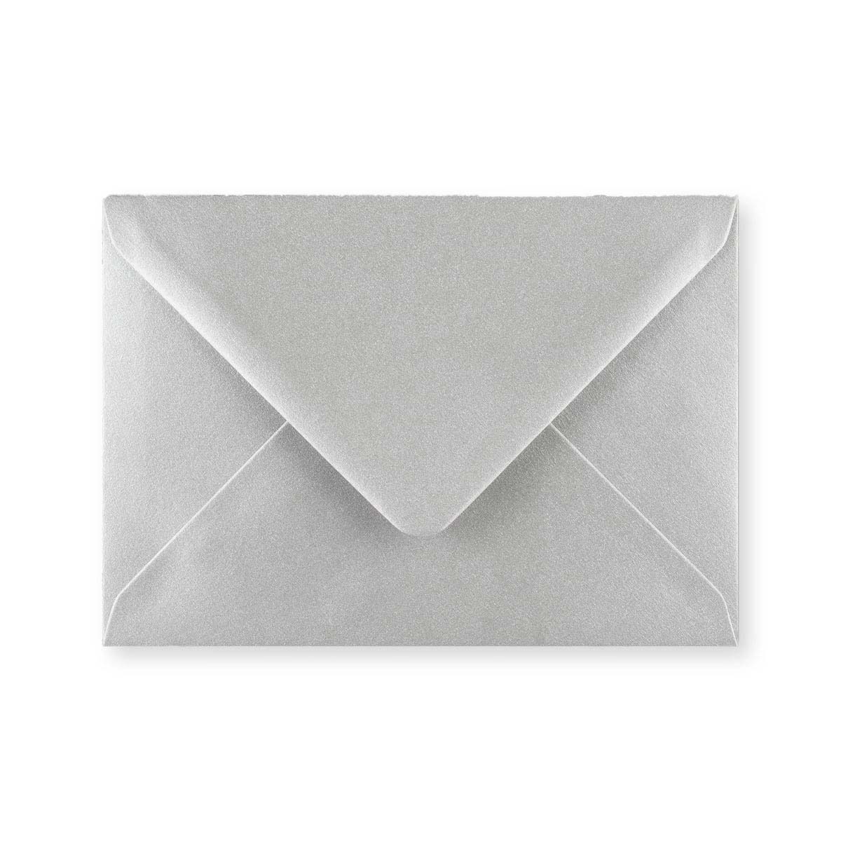 C6 Metallic Silver Gummed V-Flap Greetings Envelope (114 x 162mm)